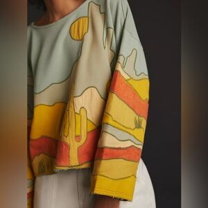 Anthropologie Colorful Desert Landscape Sweater